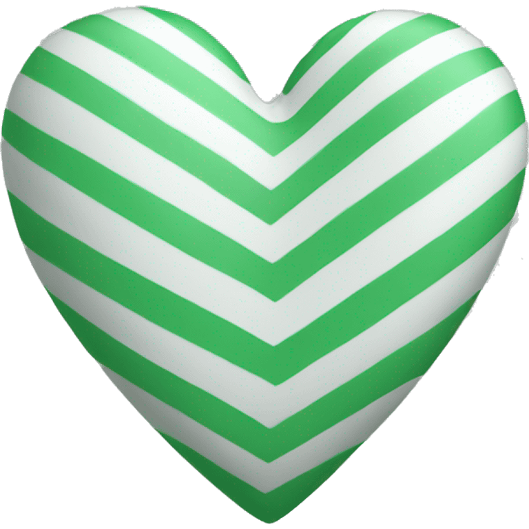 white and green striped heart emoji