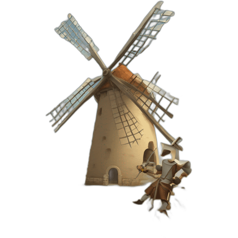 don quixote crushed by a windmill emoji