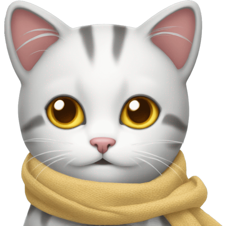 A cat with a cute scarf  emoji