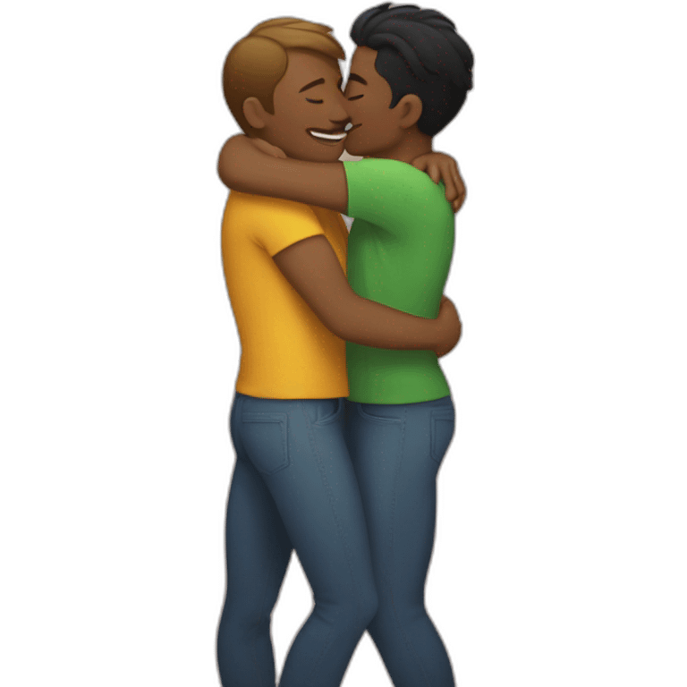 Gay embrace emoji