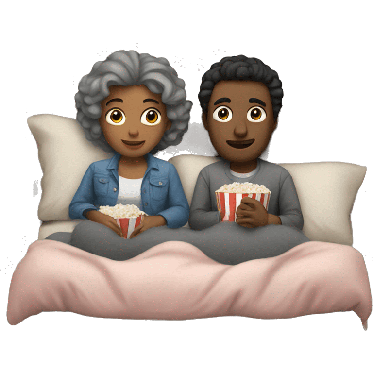 Couple watching movies in bed emoji