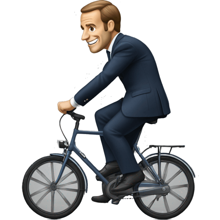 Macron Sur un vélo  emoji