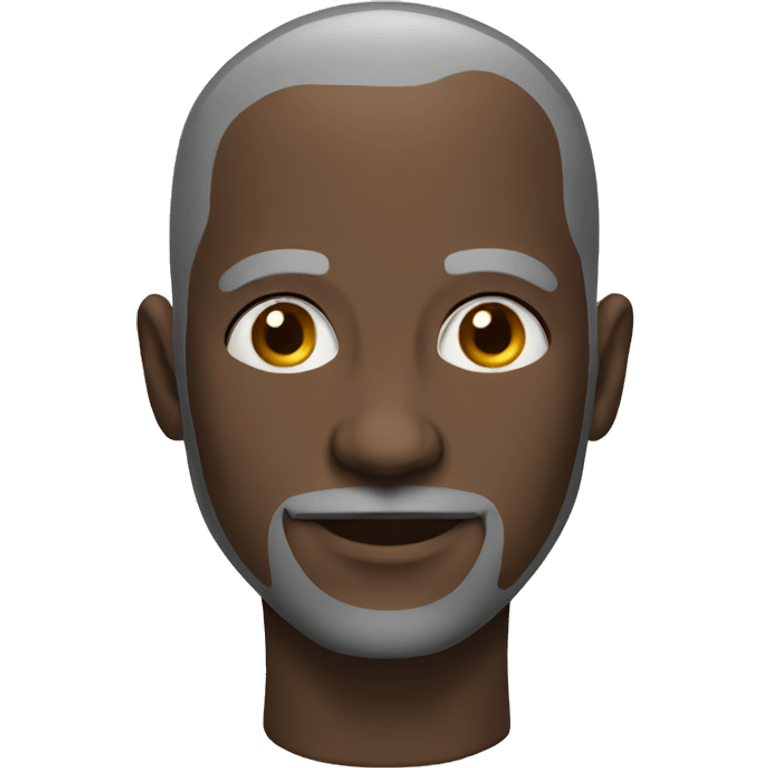 Black bald man with a slight graybeard emoji