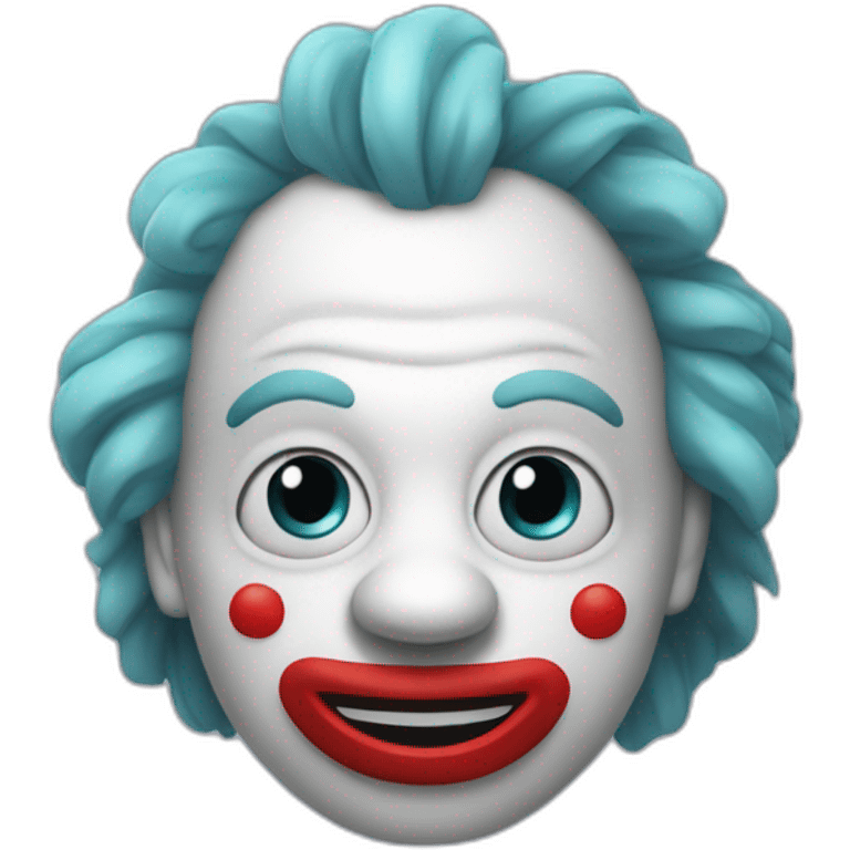 un clown fantôme avec des yeux en aiguille emoji