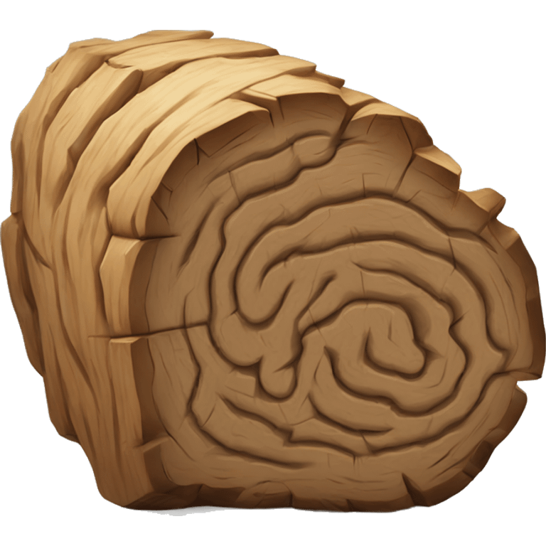 Log with a big brain emoji