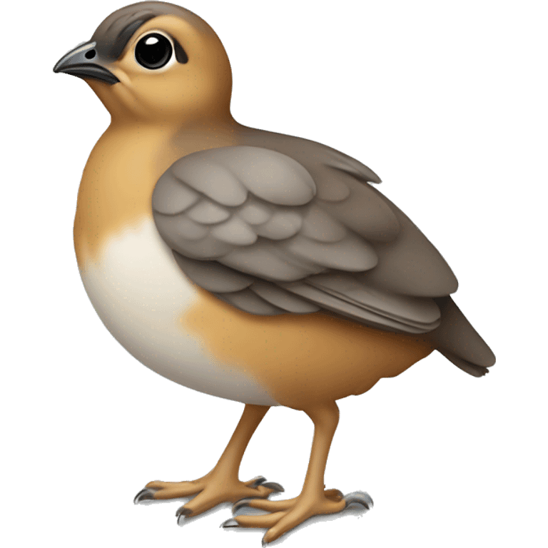 Smallest New bornDesign a quail-bird emoji resembling a quail.
The emoji should be small and round, with a plump body. quail chick emoji