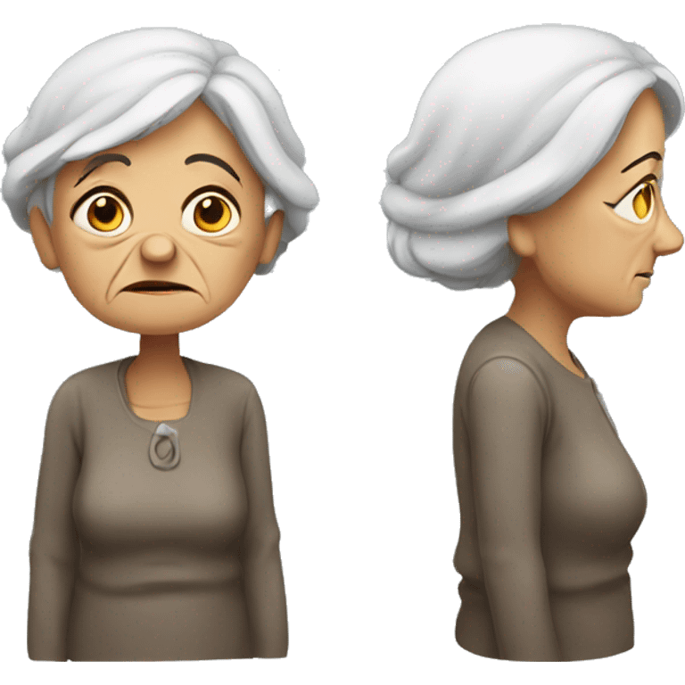 old woman sad standing full emoji