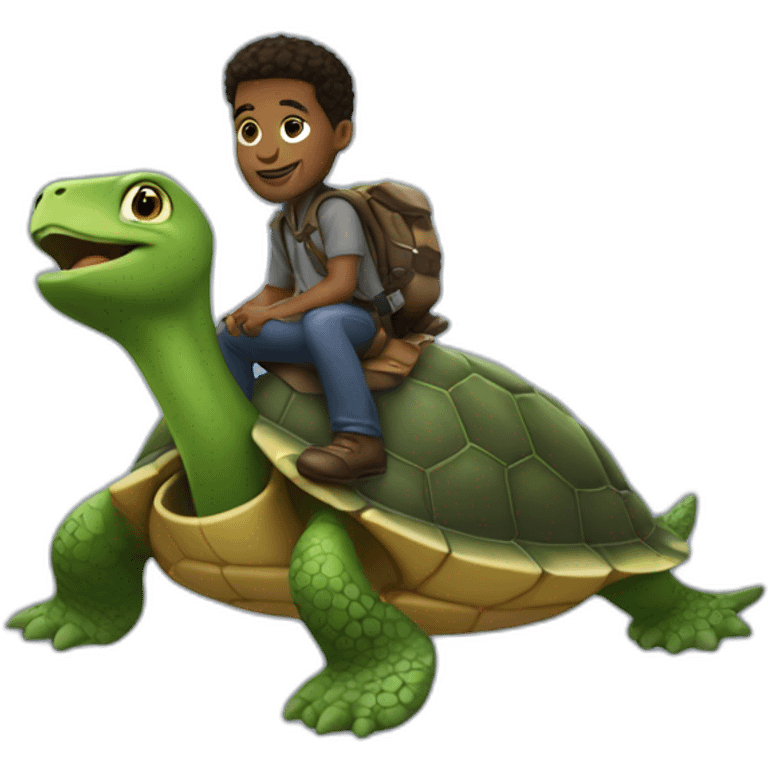 desmond burrows riding a turtle emoji