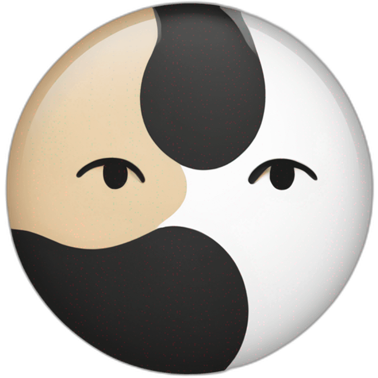 Circle half White half black colors emoji