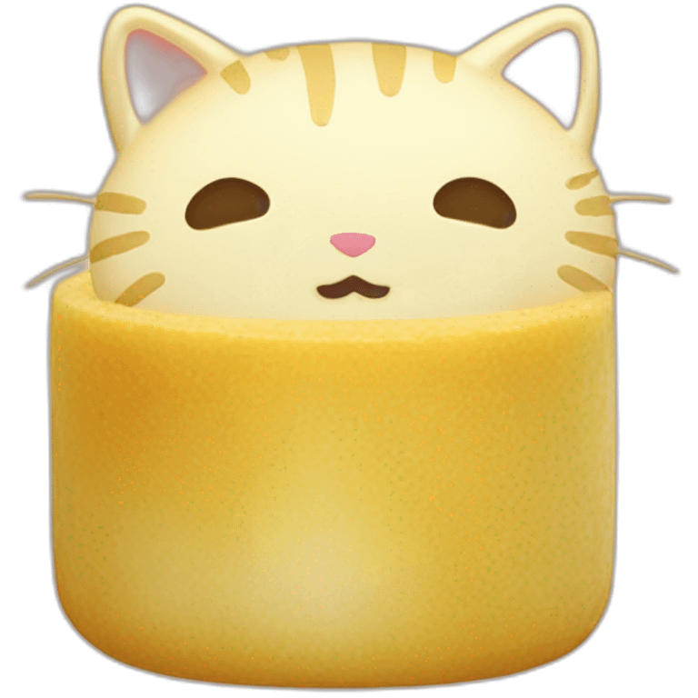 gold rice cake mochi cat emoji