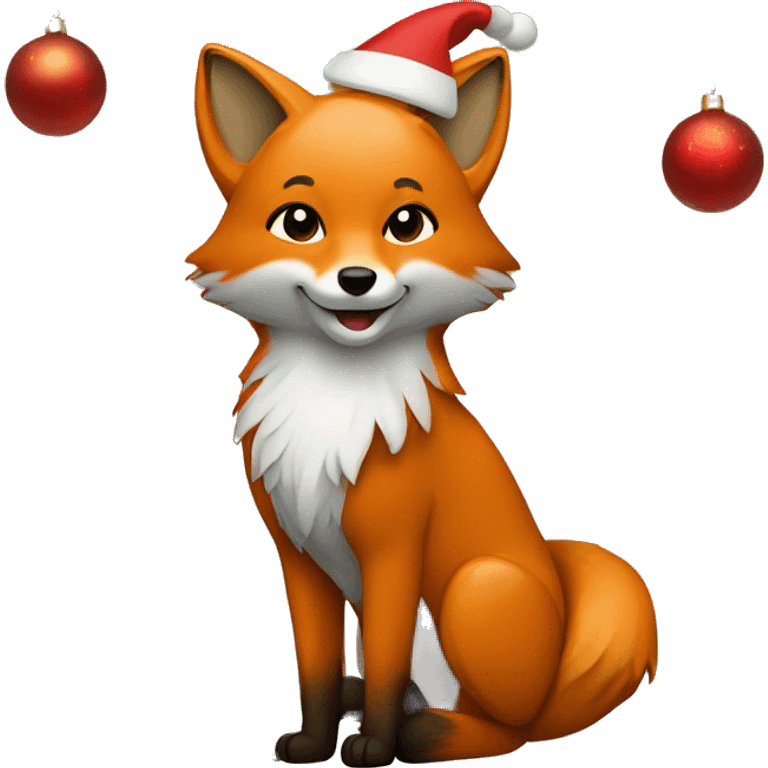 Fox with a Christmas tree  emoji