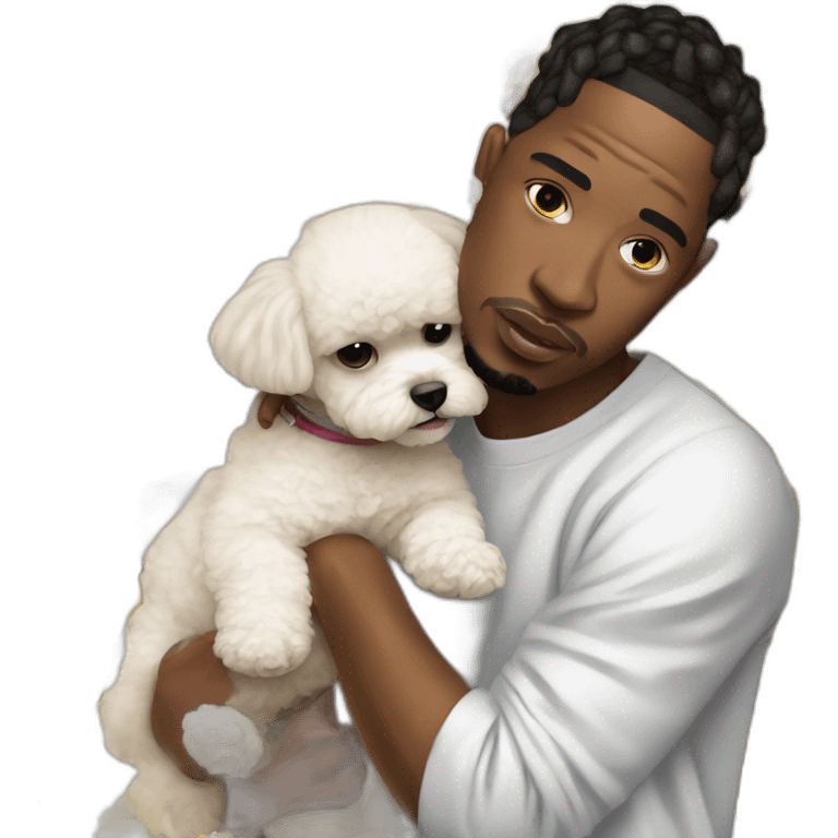 rappers men with bichon emoji