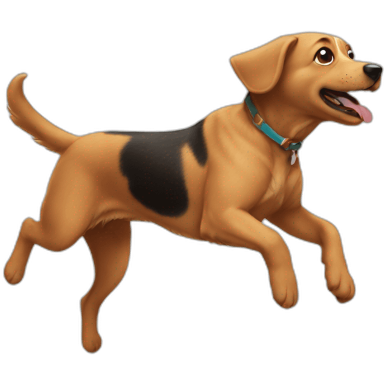 A dog jumping emoji