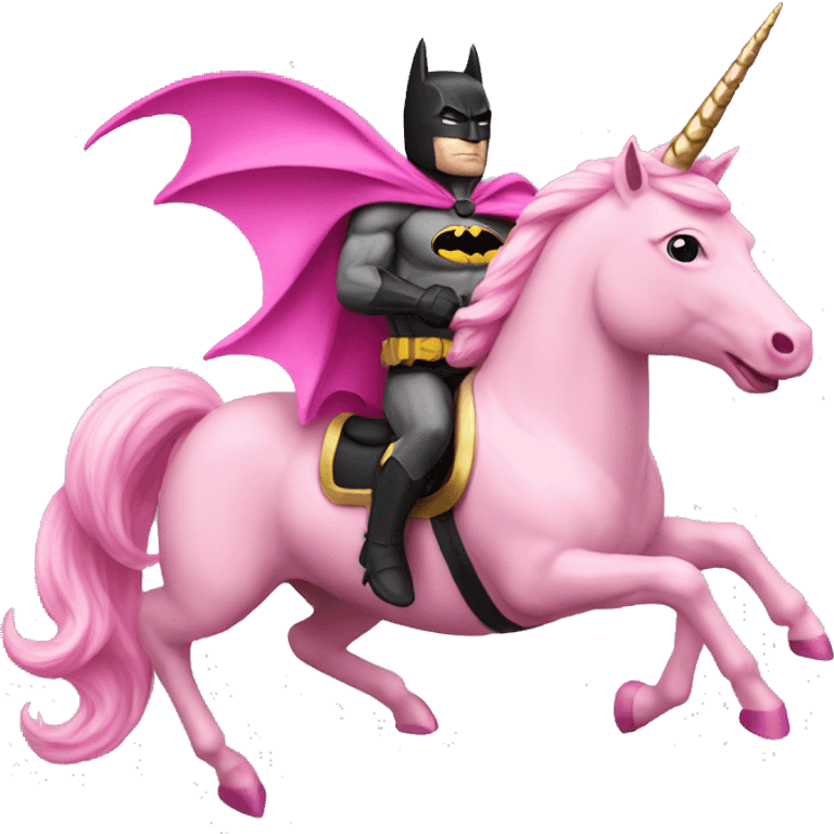 Batman riding a Pink unicorn emoji