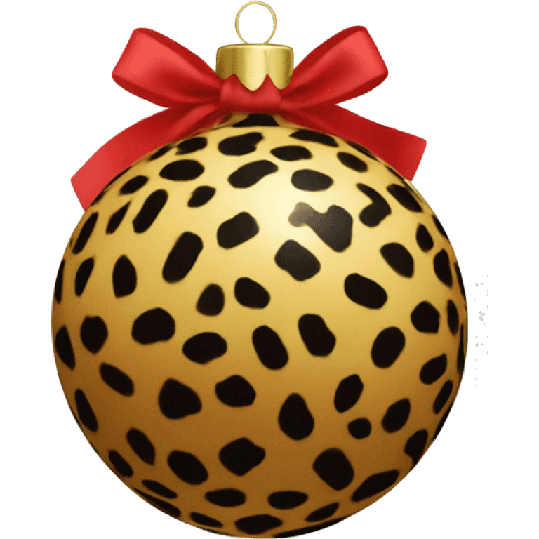 Leopard print Christmas ornament bulb emoji