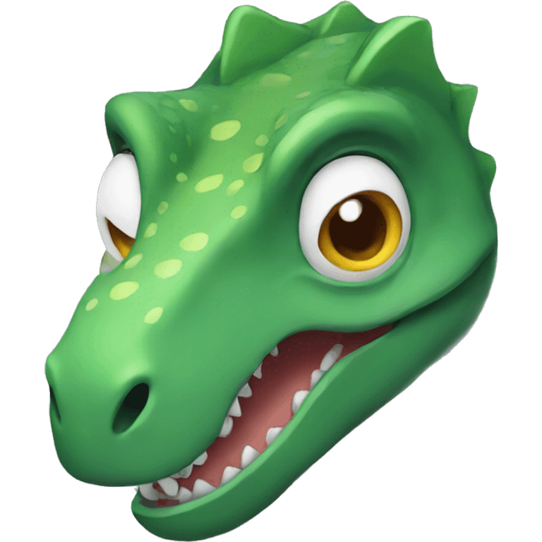 A dinosaur with a woman's face emoji