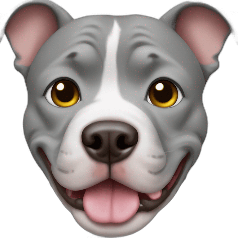 Cute gray pitbull emoji