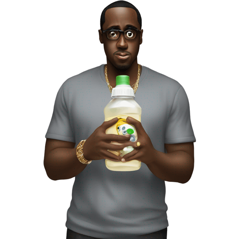 Sean diddy combs holding baby oil emoji