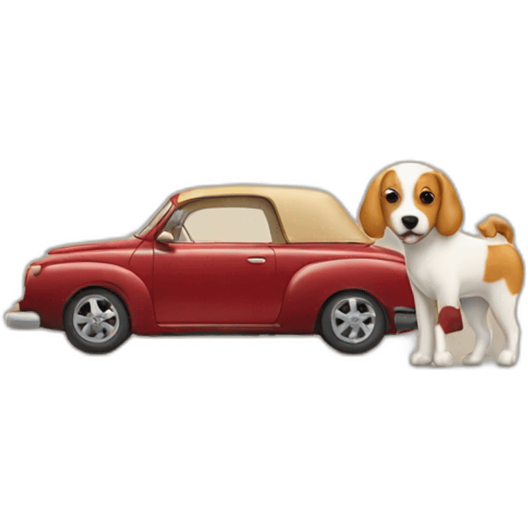 Car on dog emoji