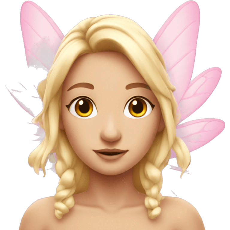 Pink blonde fairy with beautiful wings emoji