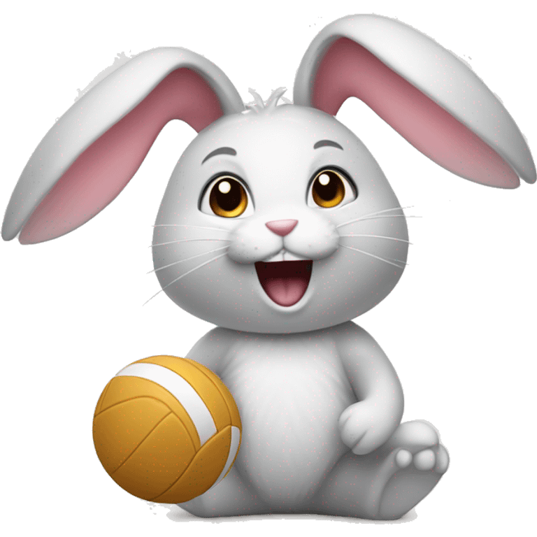 Bunny with volleyball emoji