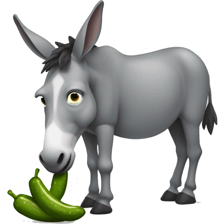 donkey eating a pickle emoji