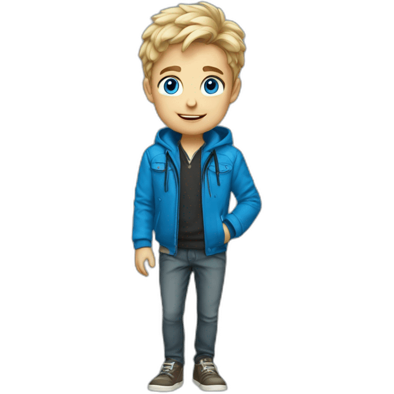 Australian smart boy blue eyes with expensive jacket emoji