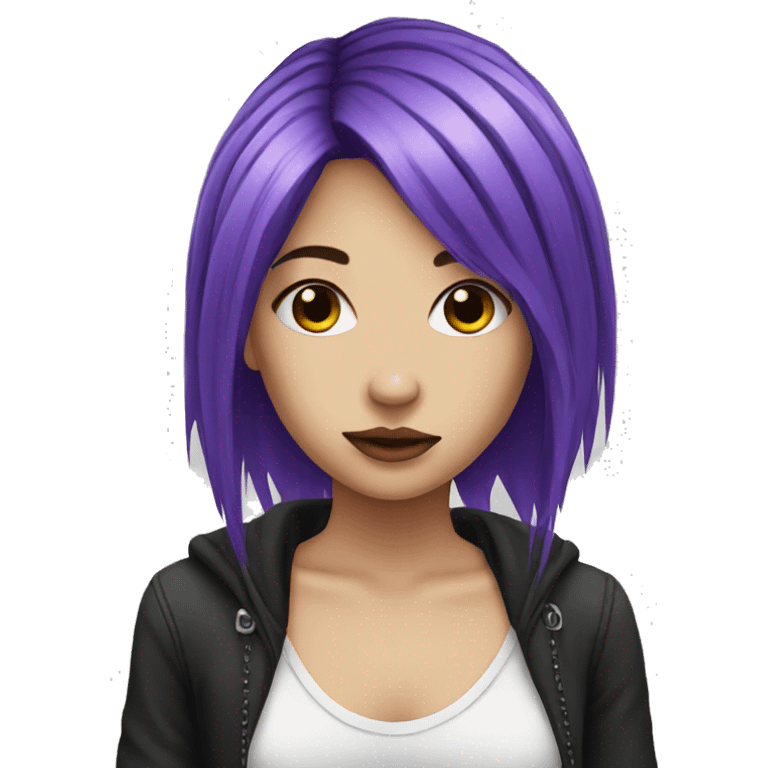 emo girl purple hair emoji