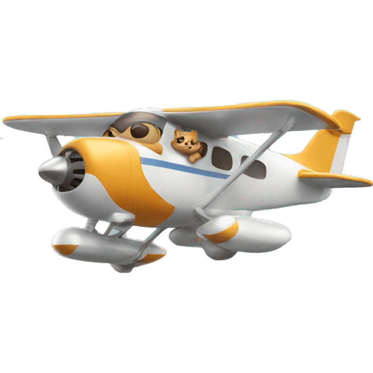 Cat flying in plane emoji