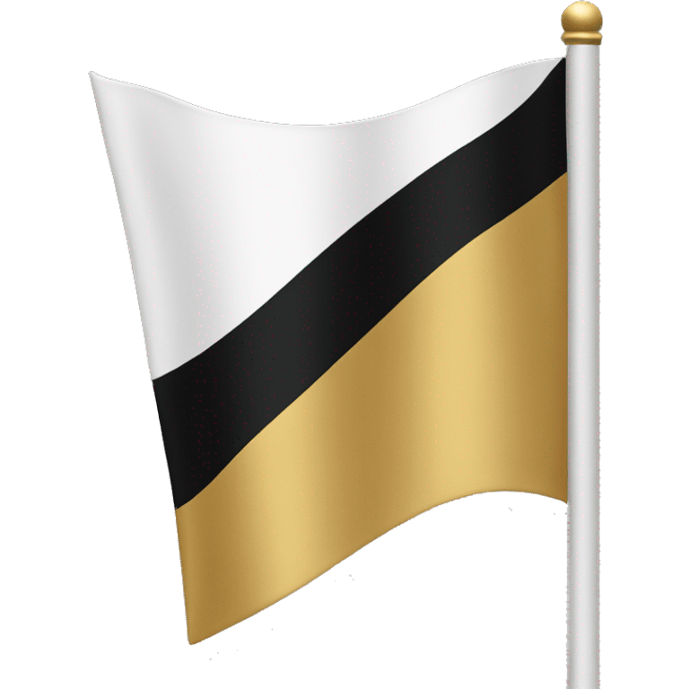 Flag with the colours white, gold, black emoji