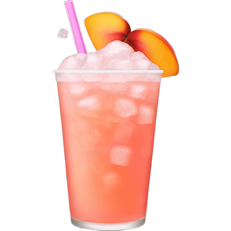 Peach pink drink with ice emoji