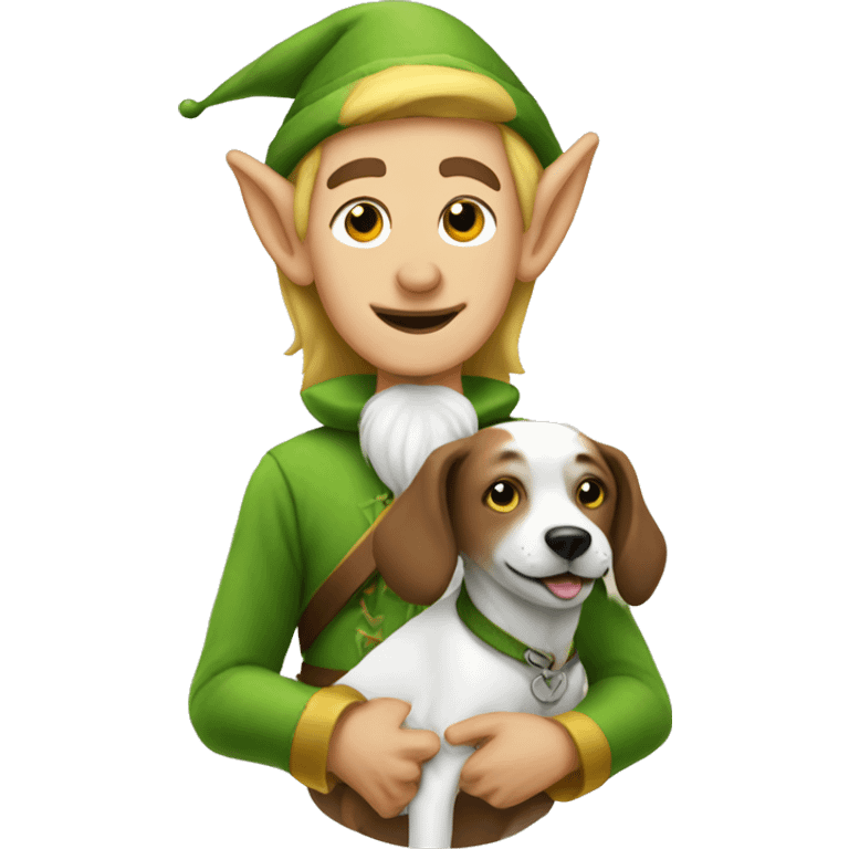 Elf with a dog  emoji