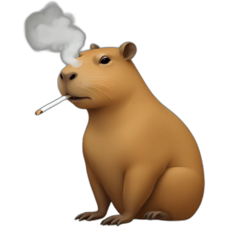 Capybara smoking a cigarette emoji