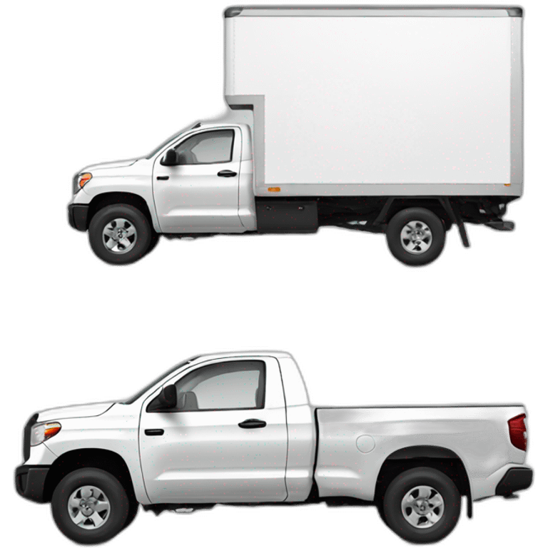 White Toyota tundra delivery truck emoji