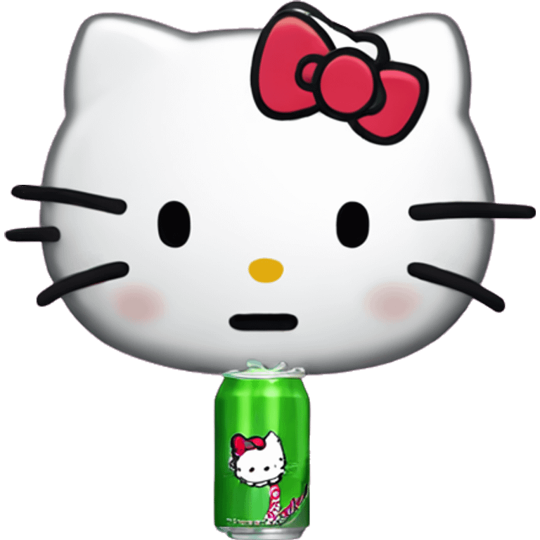 hello kitty drinking redbull emoji