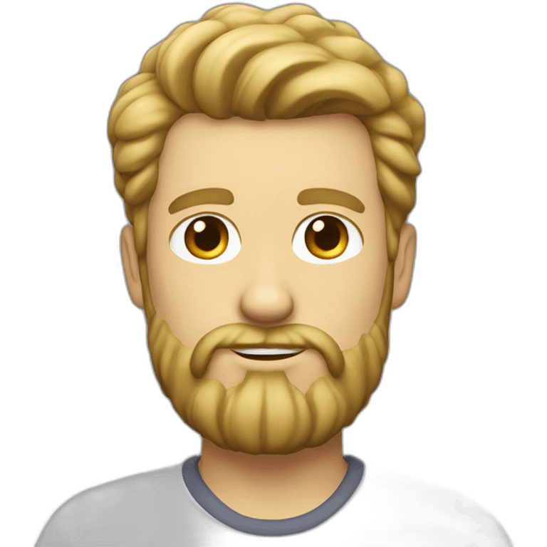 white guy bearded with fifties style hair emoji