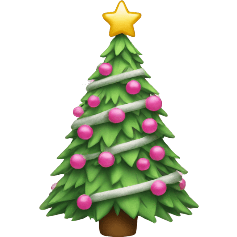 Christmas tree pink emoji