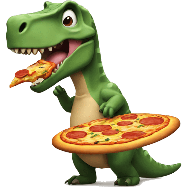 Dino eating pizza emoji