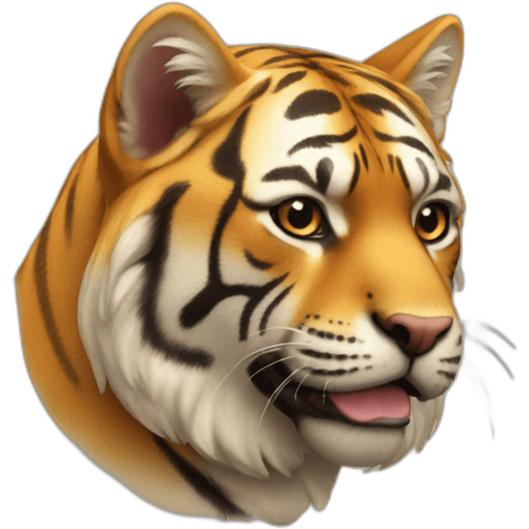 Chat sur chien sur tigre emoji