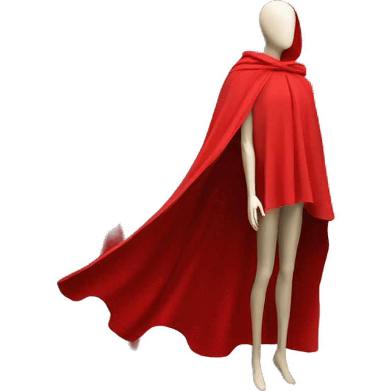 faceless mannequin flying red cape without hood emoji