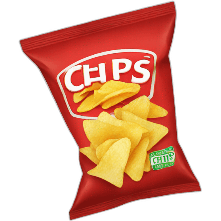 Chips packet in red color emoji