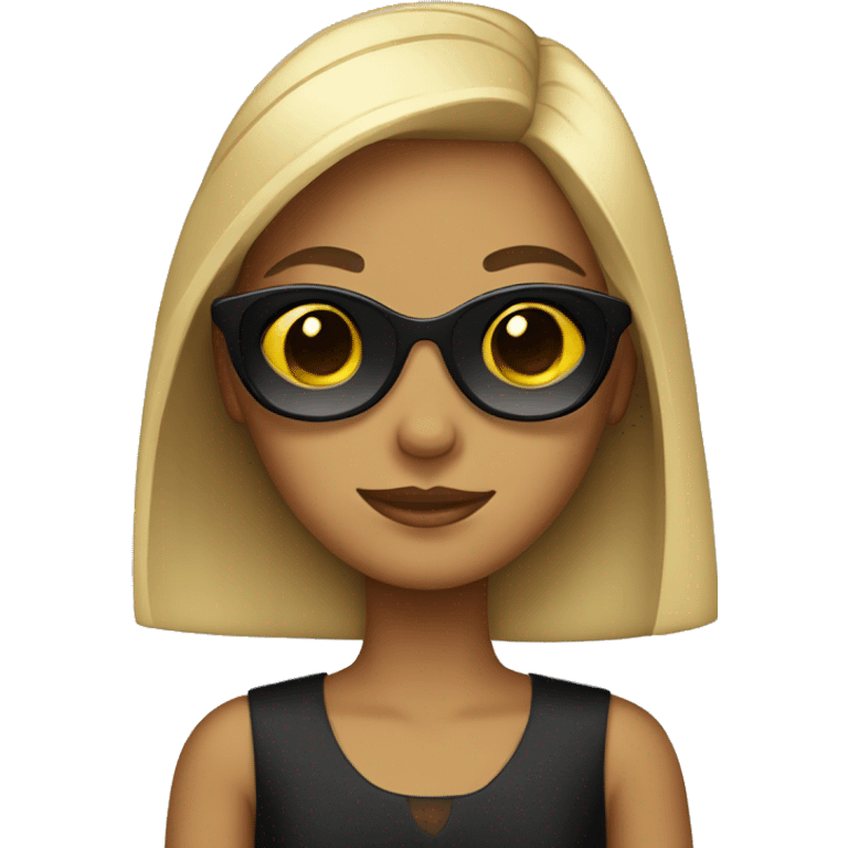 A girl wearing a dress and sunglasses  emoji