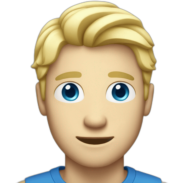 Blond guy with Blue eyes Holding an iPhone  emoji