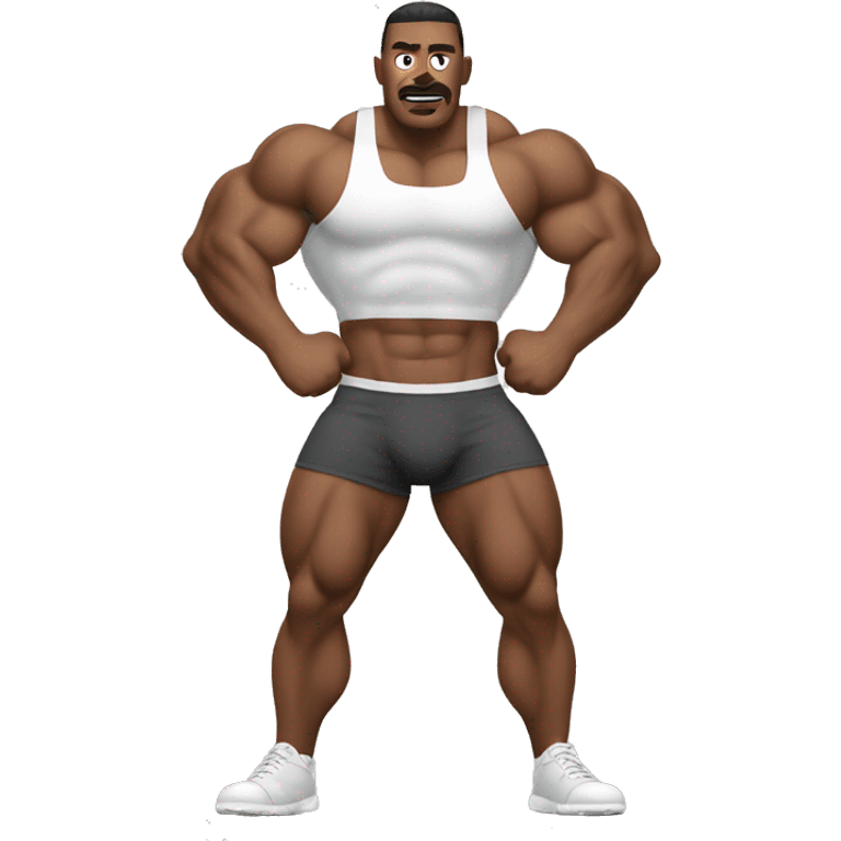 muscular man posing with big butt emoji