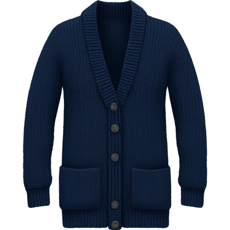 Realistic long navy blue fashion cardigan isolated.  emoji