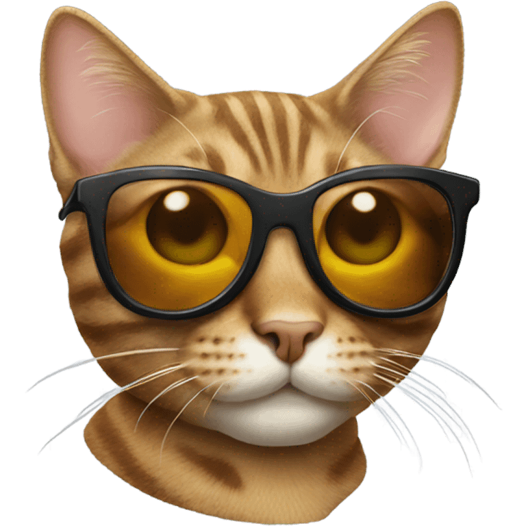 Tabby cat with sunglasses  emoji