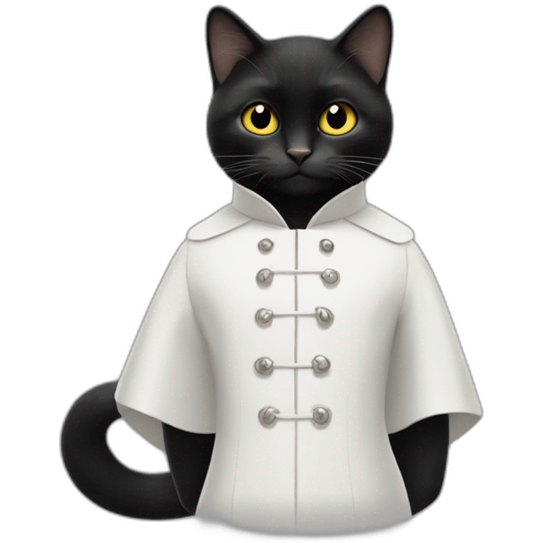 un chat noir dans une robe blanche emoji