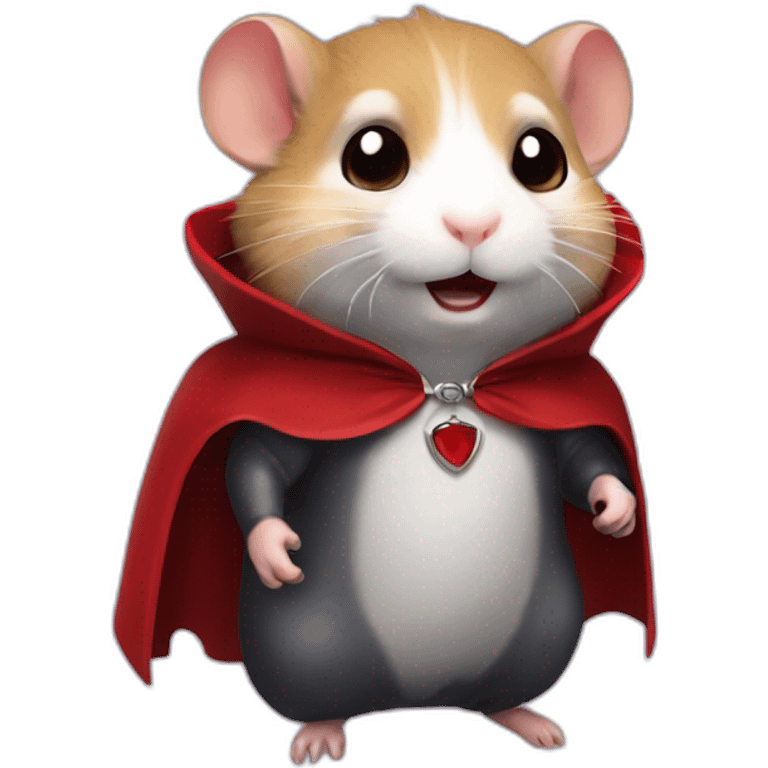 Hamster vampire with cape emoji