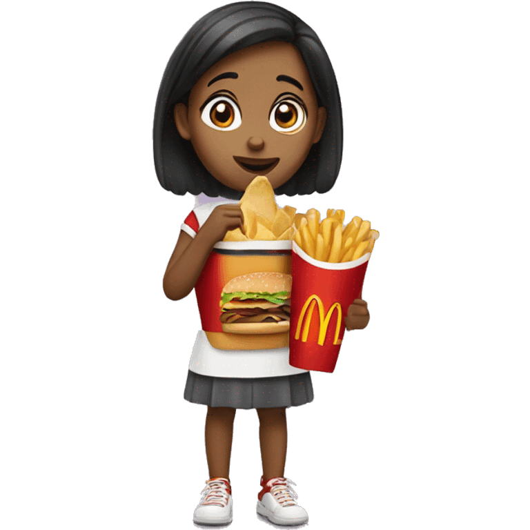 girl eating mcdonald’s  emoji