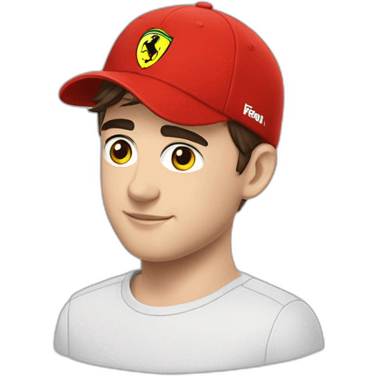 Charles Leclerc with ferrari cap emoji